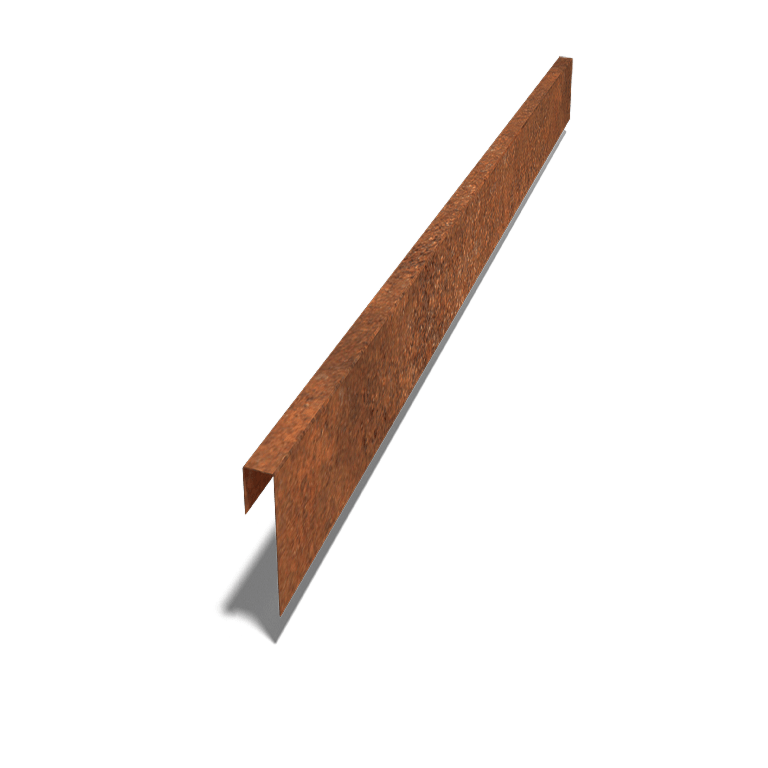Afdækningsprofil af cortenstål 15 x 5 x 5 cm (længde 240 cm)