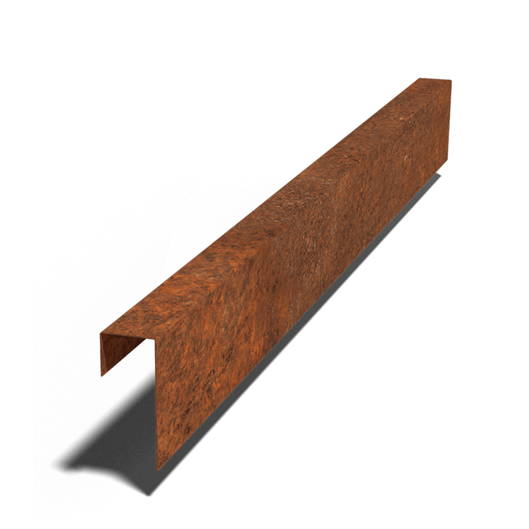 Afdækningsprofil af cortenstål 15 x 6 x 5 cm (længde 150 cm)