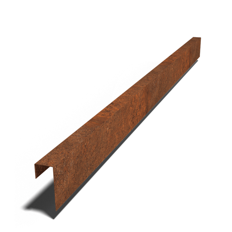 Afdækningsprofil af cortenstål 15 x 6 x 5 cm (længde 240 cm)