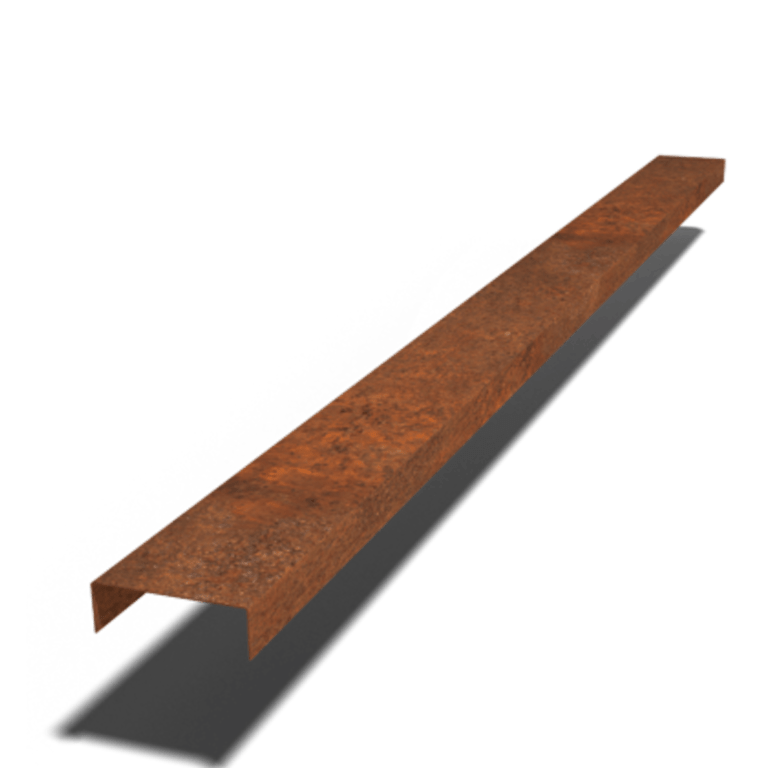 Afdækningsprofil af cortenstål 5 x 15 x 5 cm (længde 240 cm)