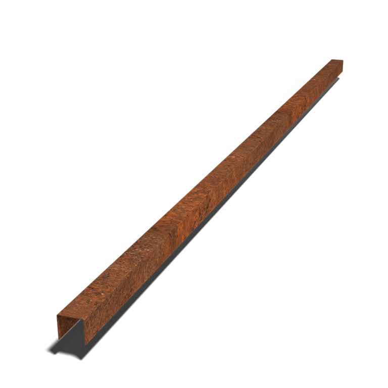 Afdækningsprofil af cortenstål 5 x 5 x 5 cm (længde 240 cm)
