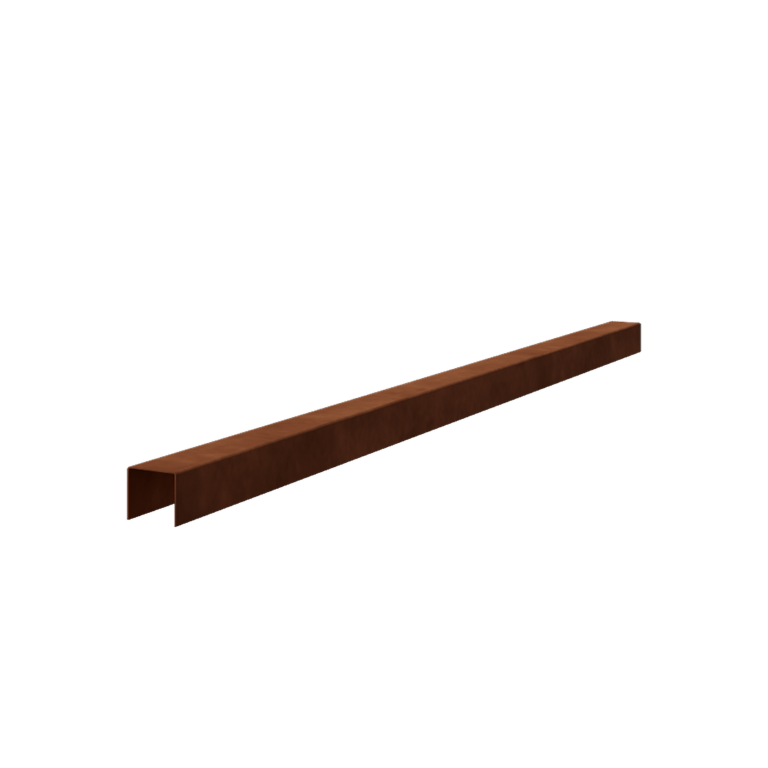 Afdækningsprofil af cortenstål 5 x 5 x 5 cm (længde 240 cm)