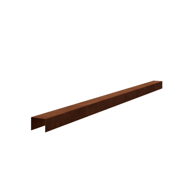 Afdækningsprofil af cortenstål 5 x 6 x 5 cm (længde 150 cm)