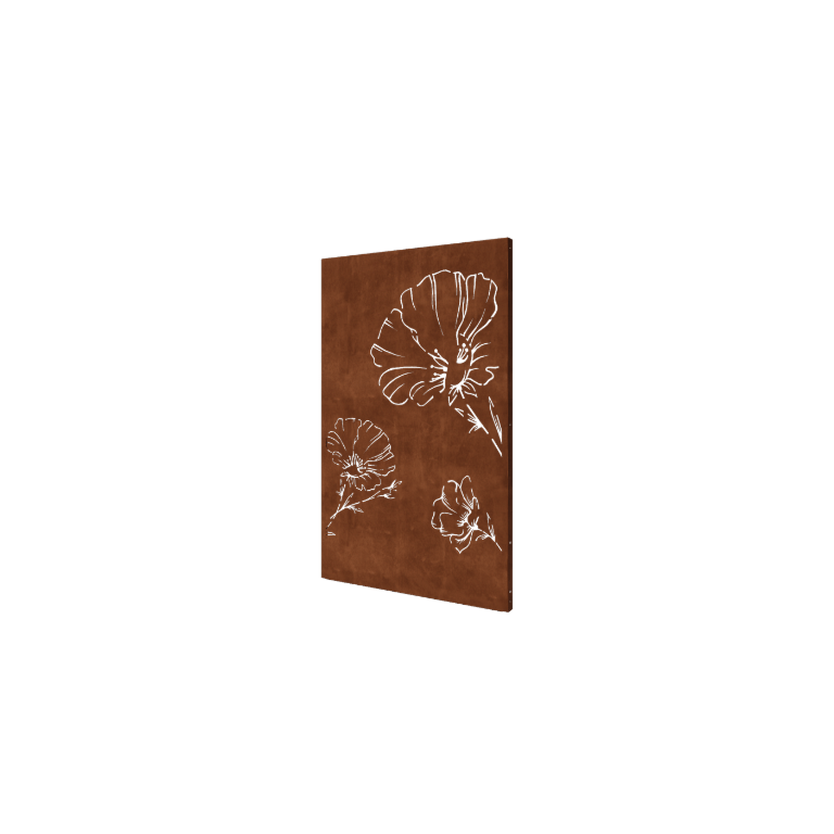 Valmue corten-stål 120 x 6 x 190 cm