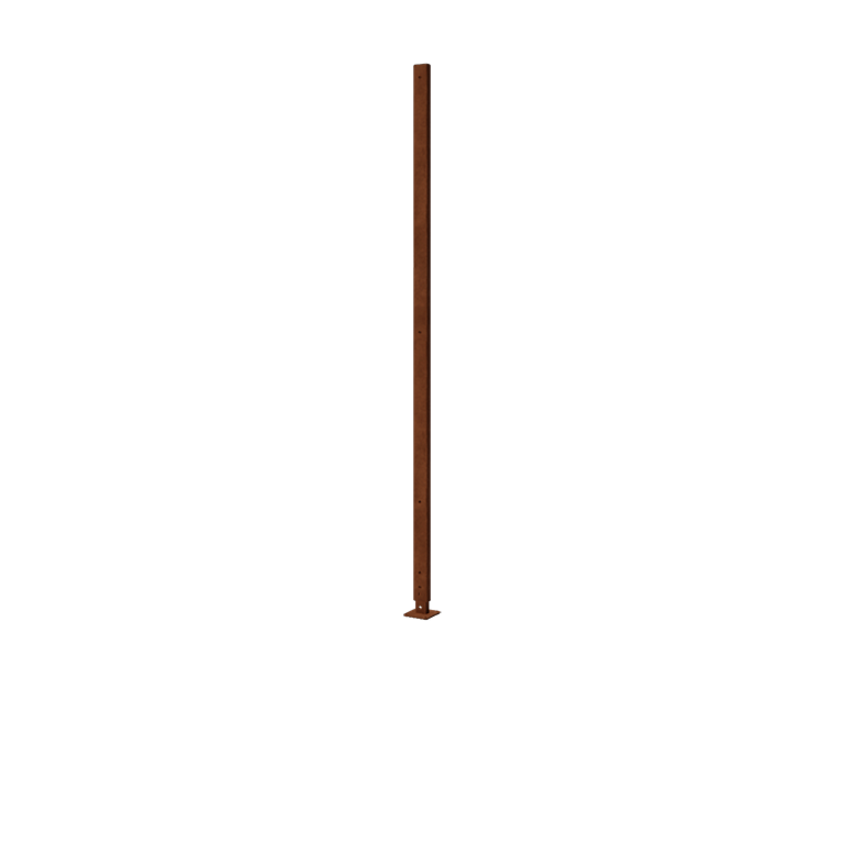 Stolpe lige flad fod corten-stål med 190 x 6 x 3 cm
