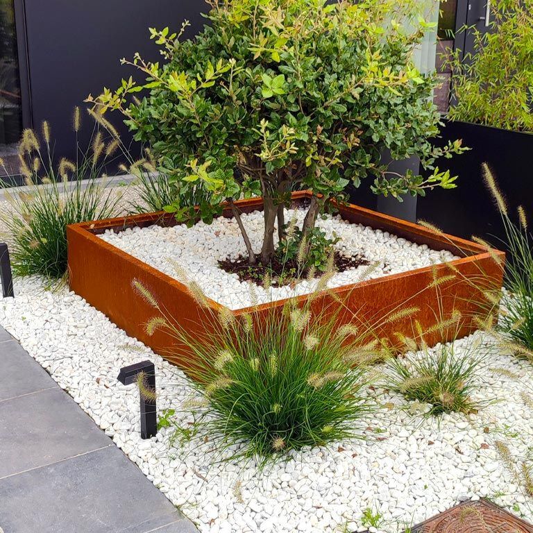 Plantekasse af cortenstål Miami 120 x 120 cm