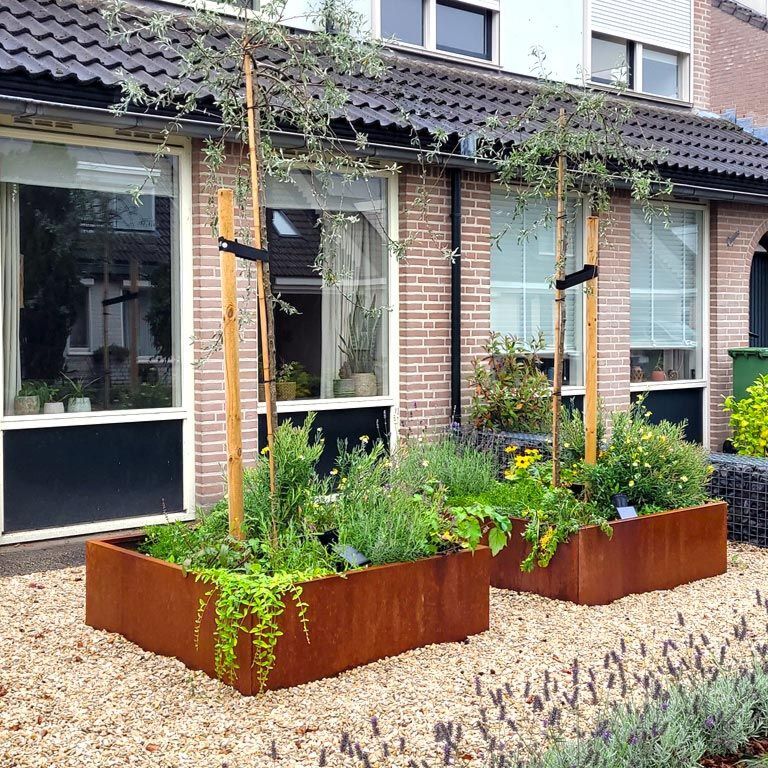 Plantekasse af cortenstål Miami 120 x 120 cm