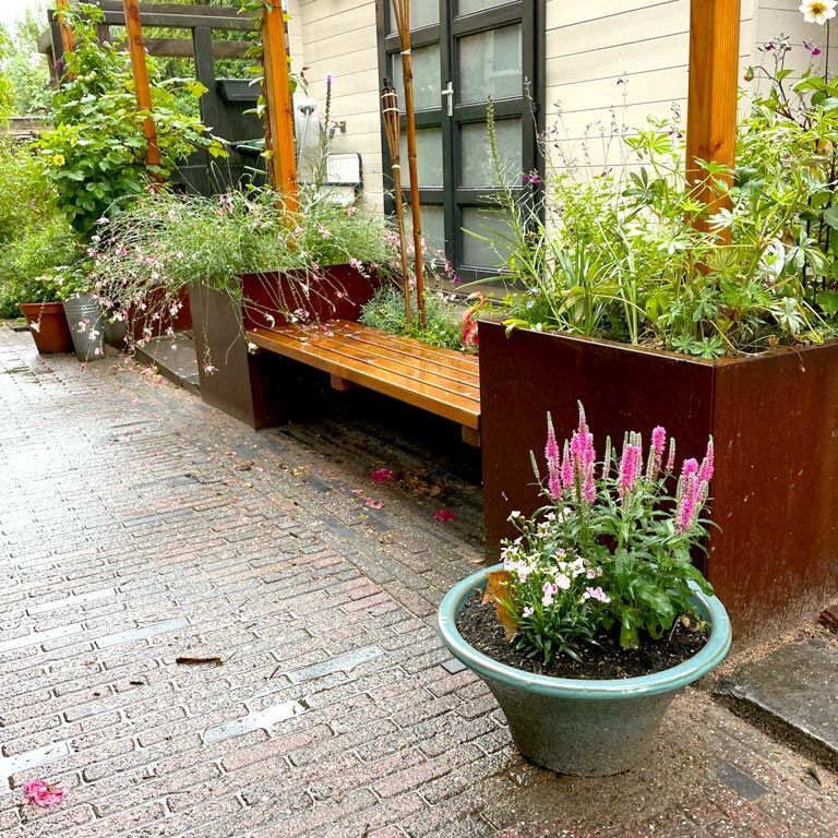 Plantekasse af cortenstål Miami 70 x 70 cm