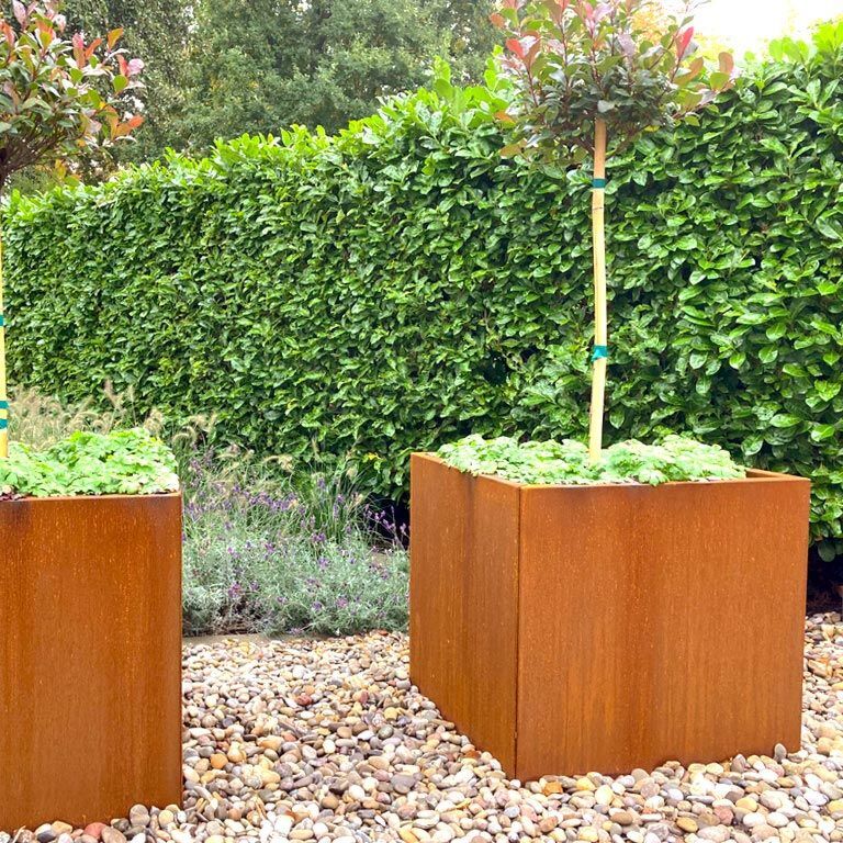 Plantekasse af cortenstål Miami 70 x 70 cm