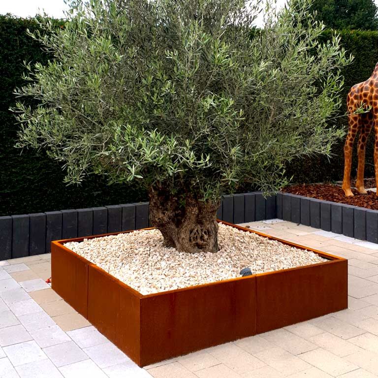 Plantekasse af cortenstål Miami xxl 160 x 160 cm