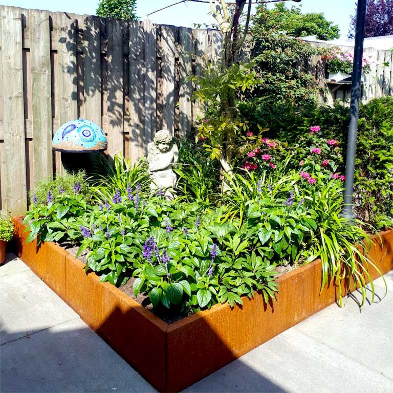 Plantekasse af cortenstål Miami xxl 180 x 180 cm