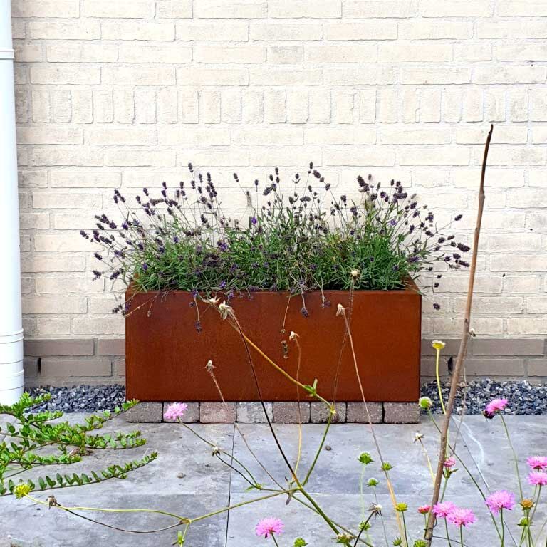 Plantekasse af cortenstål Texas 30 x 80 cm