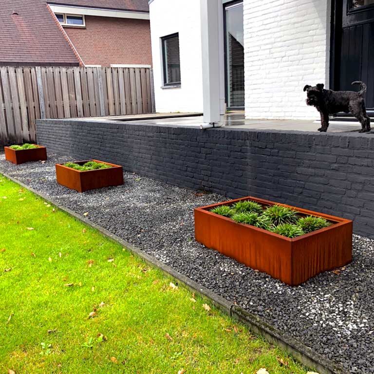 Plantekasse af cortenstål Texas 60 x 100 cm