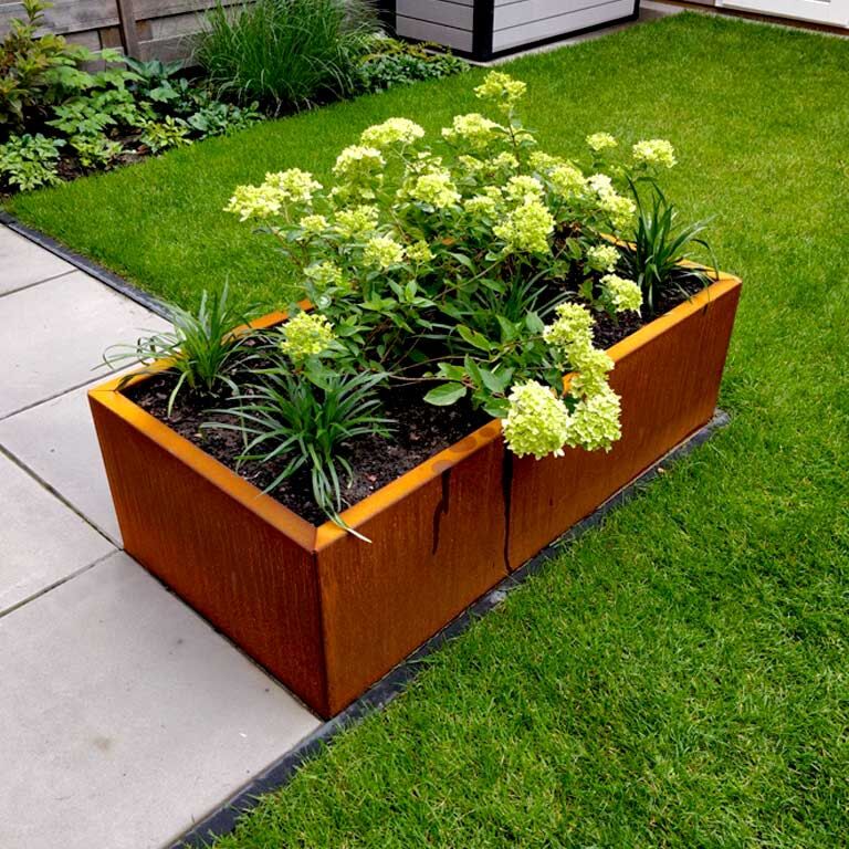 Plantekasse af cortenstål Texas 60 x 120 cm