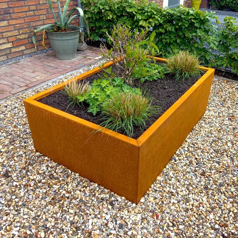 Plantekasse af cortenstål Texas 80 x 120 cm