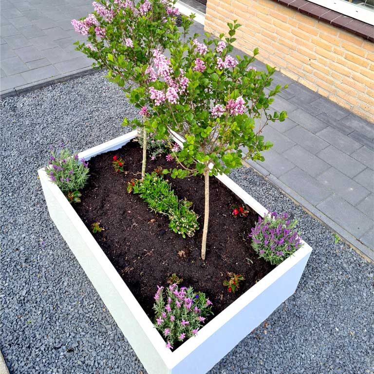 Plantekasse af pulverlakeret stål Texas 80 x 100 cm