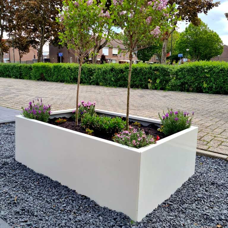 Plantekasse af pulverlakeret stål Texas 80 x 120 cm
