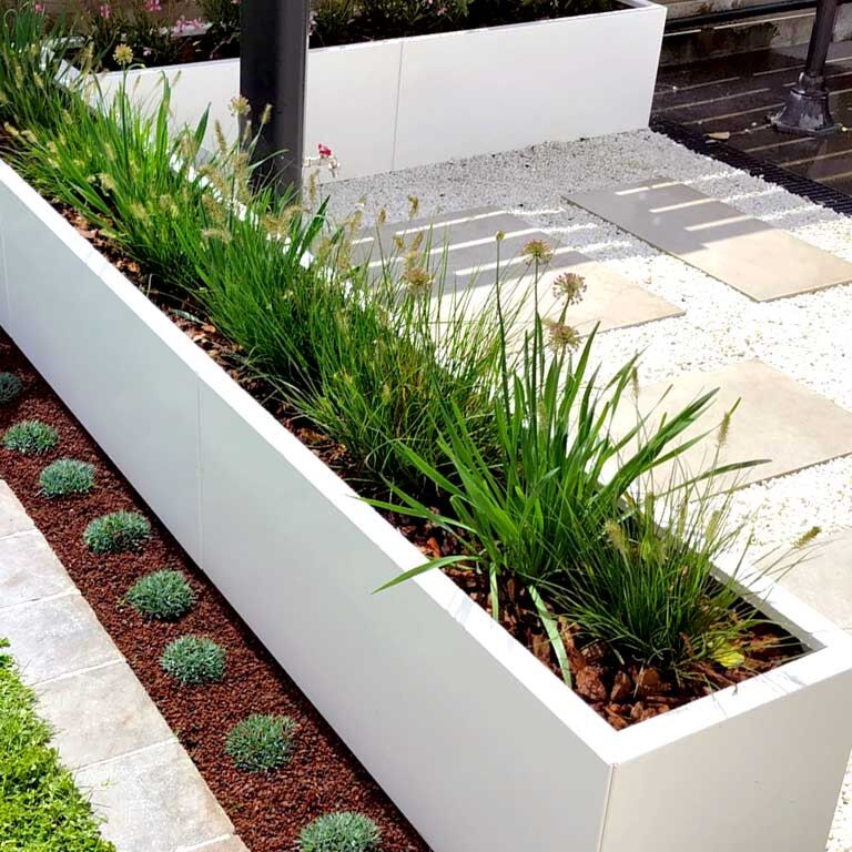 Plantekasse af pulverlakeret stål Texas xxl 480 x 40 cm