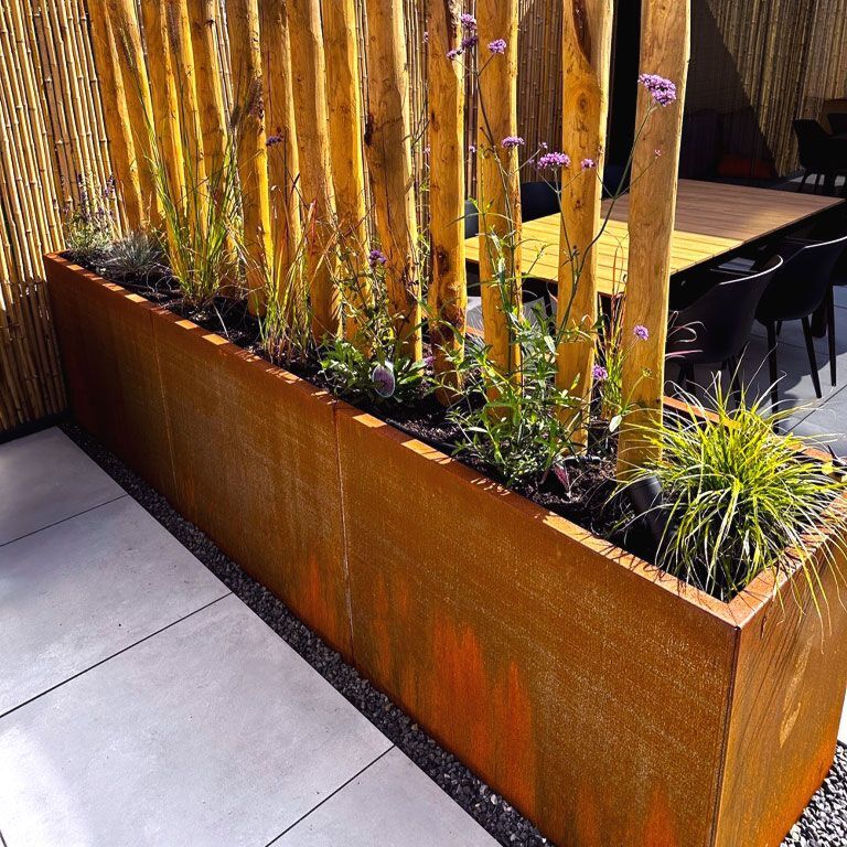 Plantekasse af cortenstål Texas xxl 300 x 60 cm