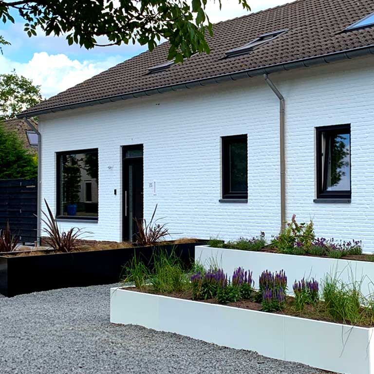 Plantekasse af pulverlakeret stål Texas xxl 400 x 100 cm