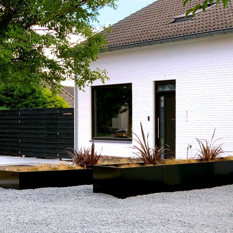 Plantekasse af pulverlakeret stål Texas xxl 360 x 100 cm