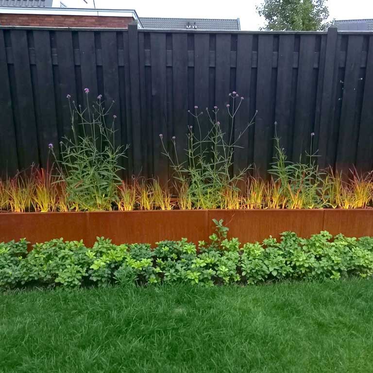Plantekasse af cortenstål Texas xxl 400 x 50 cm