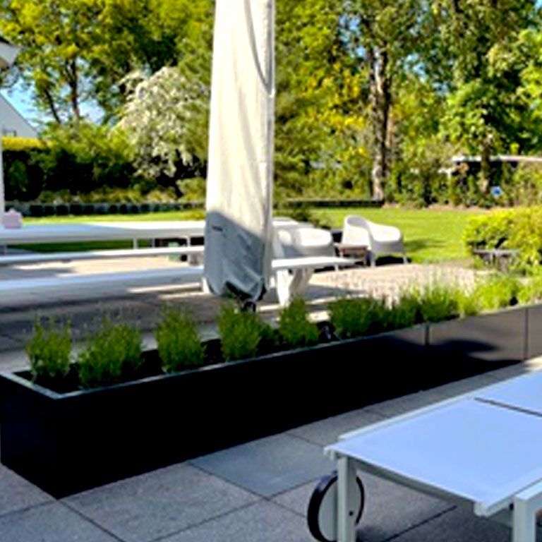 Plantekasse af pulverlakeret stål Texas xxl 480 x 30 cm