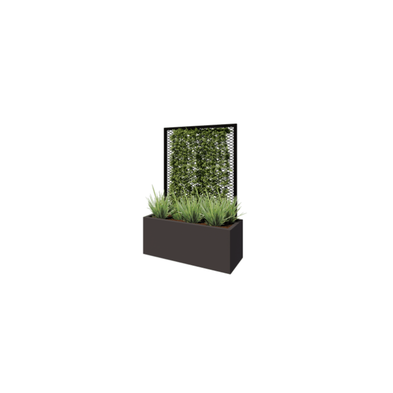 Stål klatreplantegitter - 90 x 3 x 117,5 cm - RAL9005 mat (sort) - Til plantekasse 40 cm