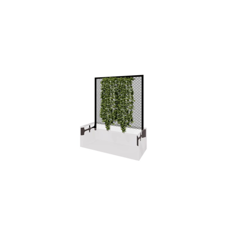 Stål klatreplantegitter - 110 x 3 x 117,5 cm - RAL9005 mat (sort) - Til plantekasse 50 cm