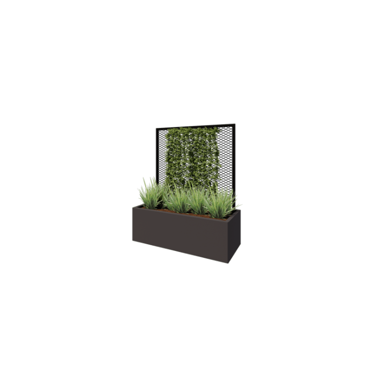 Stål klatreplantegitter - 110 x 3 x 117,5 cm - RAL9005 mat (sort) - Til plantekasse 50 cm