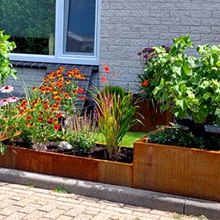 Svejst plantekasse Corten-stål Montana 80 x 80 x 40 cm