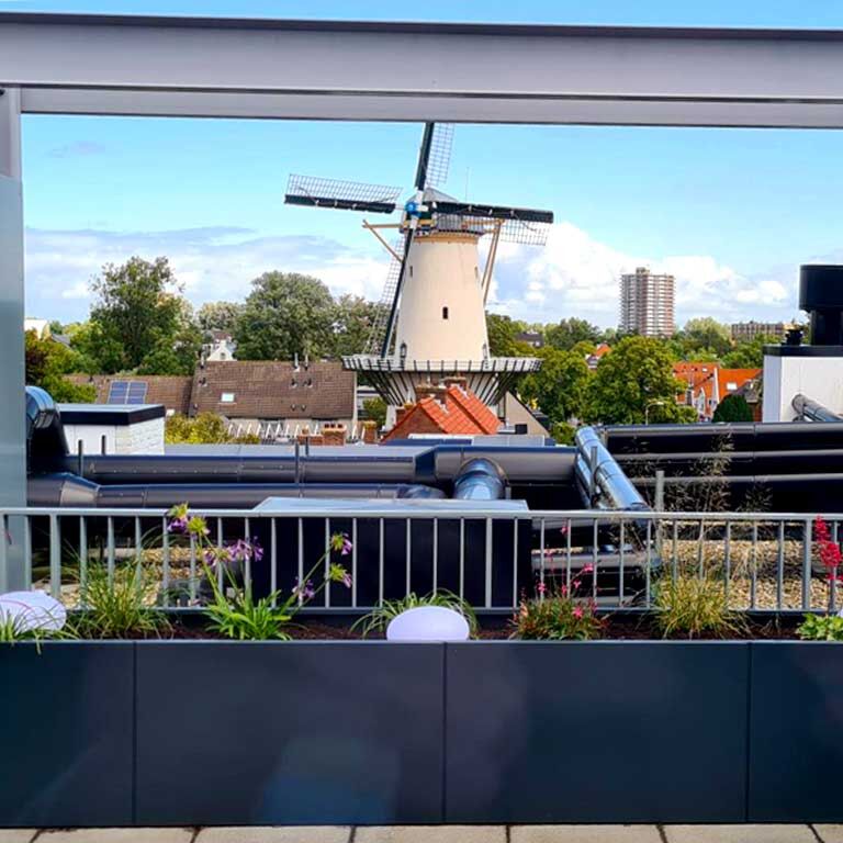 Plantekasse af pulverlakeret stål Texas xxl 400 x 80 cm