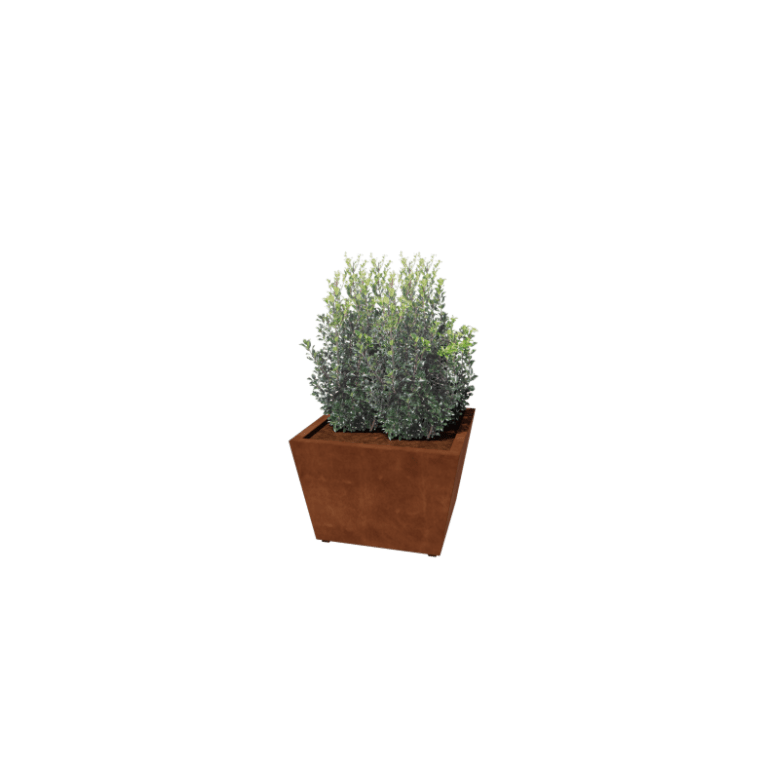 Cortenstål plantekasse - Kegle - 80 x 80 x 51,5 cm - Svejset - Med bundplade