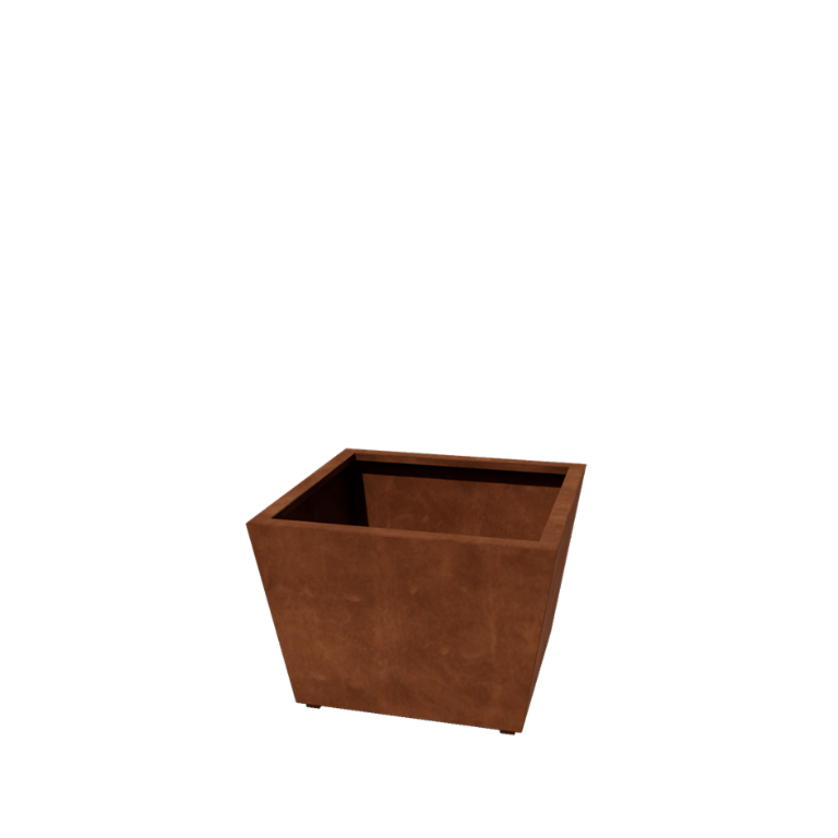 Cortenstål plantekasse - Kegle - 80 x 80 x 51,5 cm - Svejset - Med bundplade