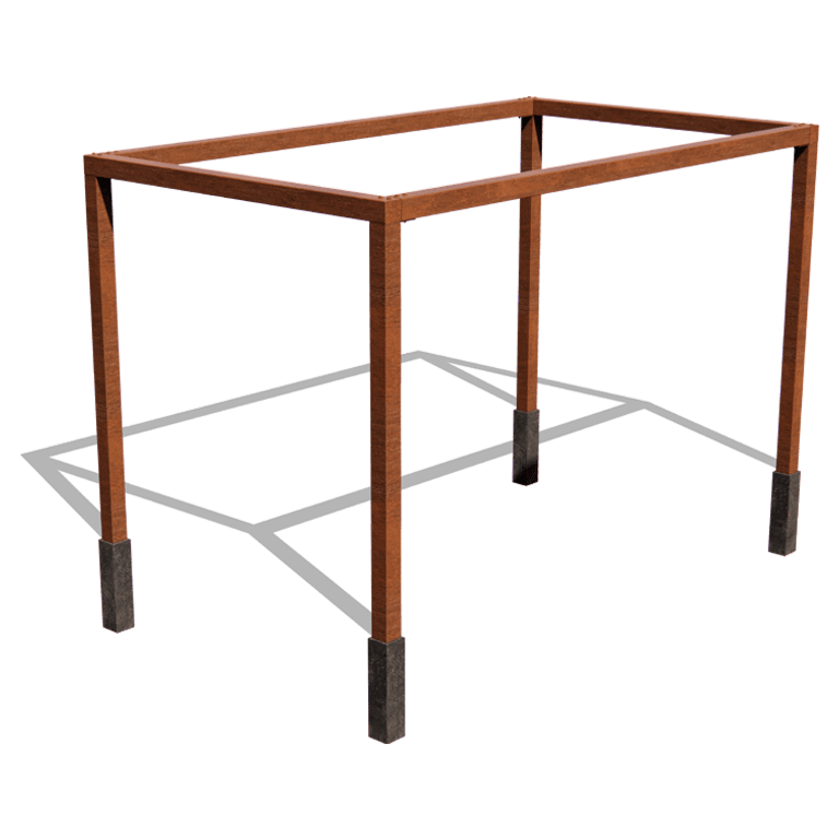 Pergola af cortenstål model firkantet 424 x 250 cm