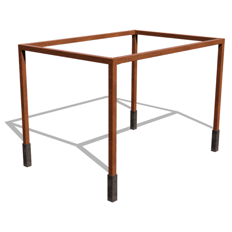 Pergola af cortenstål model firkantet 424 x 300 cm