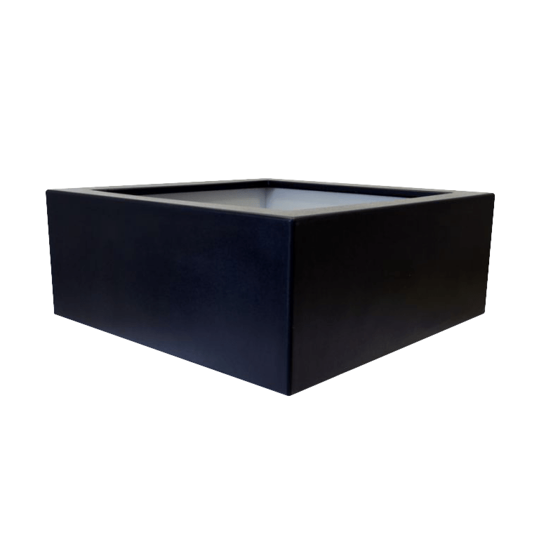 Plantekasse i glasfiber - Kvadratisk - 100 x 100 x 40 cm - Med bund
