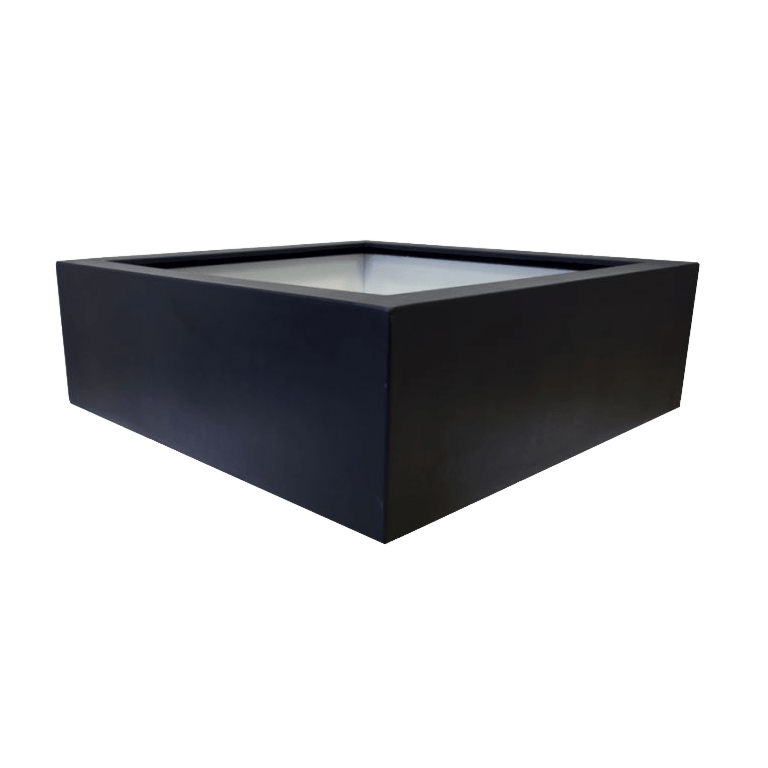 Plantekasse i glasfiber - Kvadratisk - 120 x 120 x 40 cm - Med bund