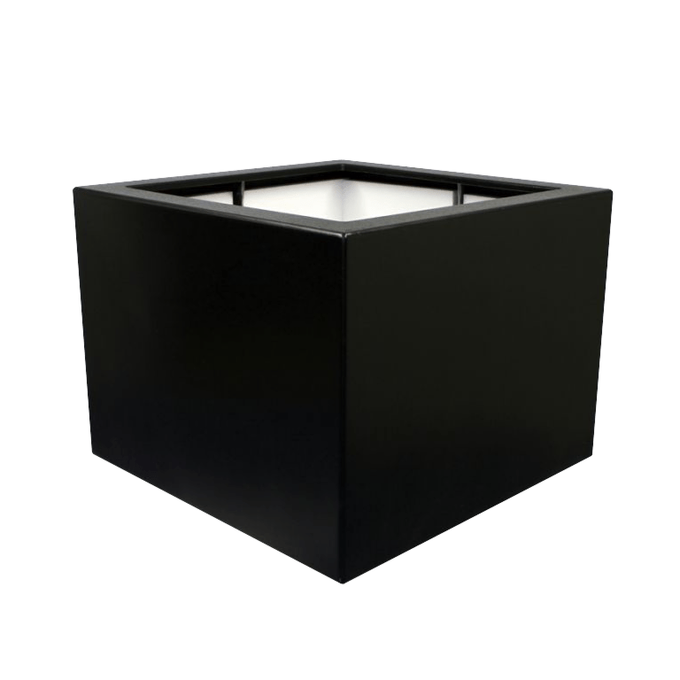 Plantekasse i glasfiber - Kvadratisk - 80 x 80 x 60 cm - Med bund