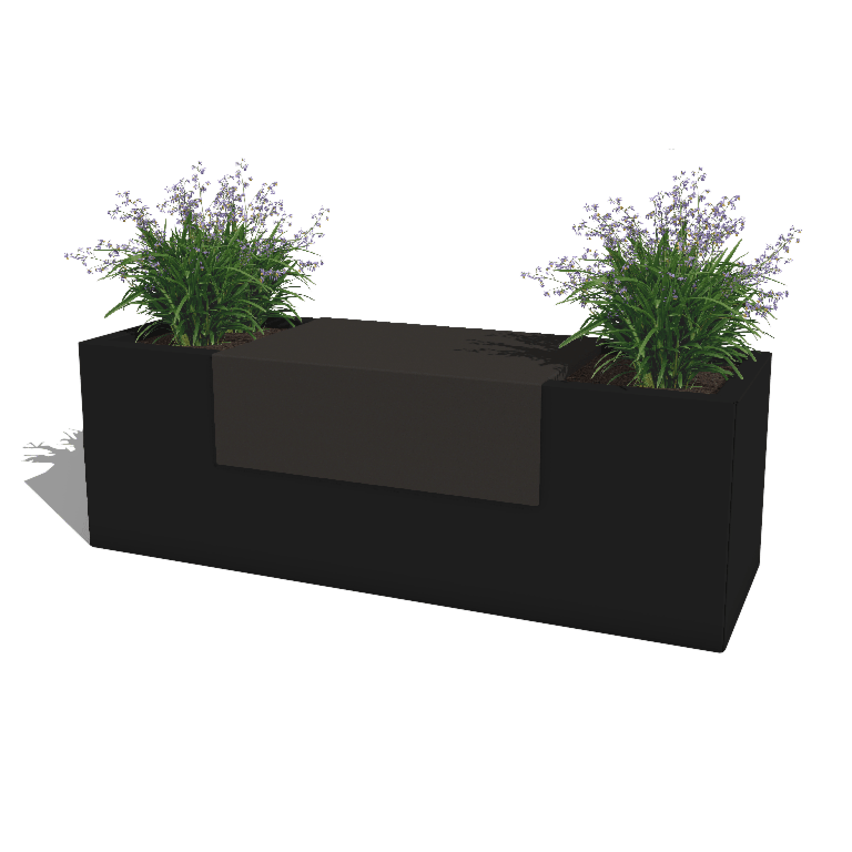 Plateau til Plantekasse af pulverlakeret stål 60 x 41 x 20 cm