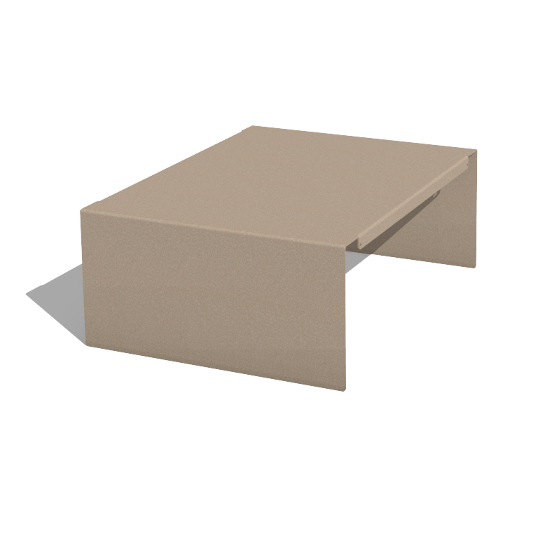 Plateau til Plantekasse af pulverlakeret stål 40 x 51 x 20 cm