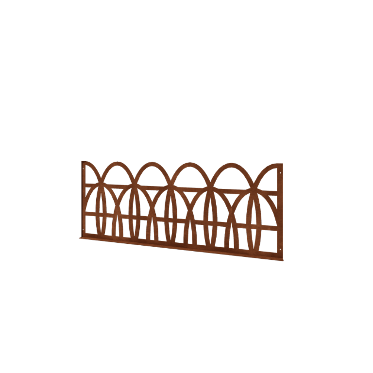 Cortenstål pyntehegn T - Panel - 149 x 3 x 60 cm