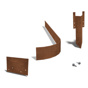 Bedkant af cortenstål valset FLEX 13 cm komplet sæt pr. 15 meter