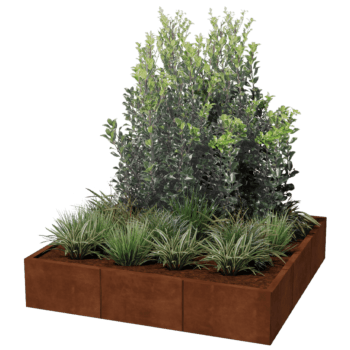 Plantekasse af cortenstål Miami xxl 150 x 150 cm