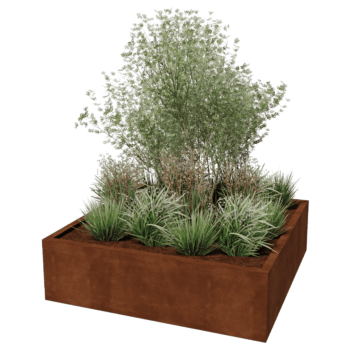 Svejst plantekasse Corten-stål Montana 140 x 140 x 40 cm