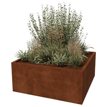 Svejst plantekasse Corten-stål Montana 140 x 140 x 60 cm