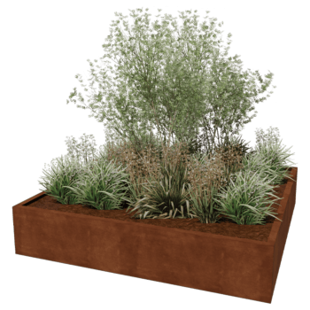 Svejst plantekasse Corten-stål Montana 200 x 200 x 40 cm