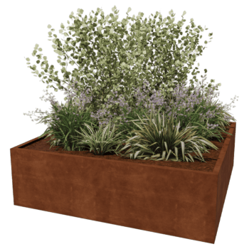 Svejst plantekasse Corten-stål Montana 200 x 200 x 60 cm