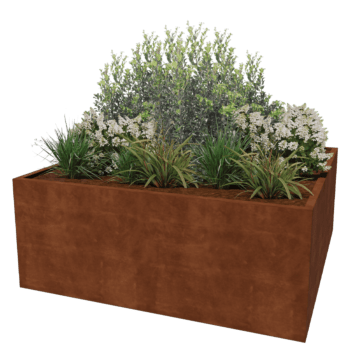 Svejst plantekasse Corten-stål Montana 200 x 200 x 80 cm