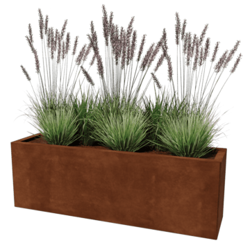 Plantekasse af cortenstål Texas 30 x 120 cm